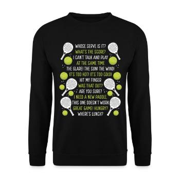 Paddle Tennis Player Match Paddle Tennis Team - Unisex Pullover - Schwarz - Vorne - Alina (178cm) & Michal (187cm)