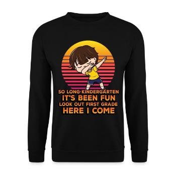 Si longtemps la maternelle a été amusante Look Out 1st - Sweat-shirt Unisexe - noir - Devant - Alina (178cm) & Michal (187cm)