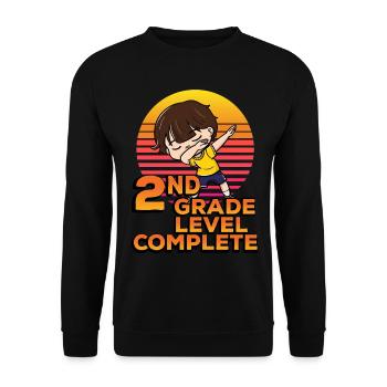 2nd grade Completely funny dab - Unisex Sweatshirt - black - Front - Alina (178cm) & Michal (187cm)