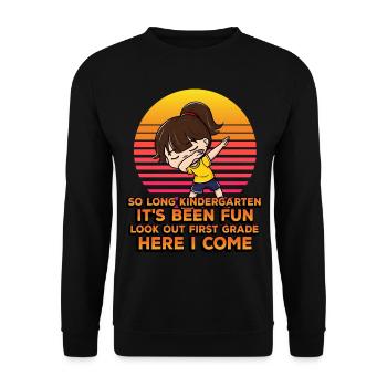 Si longtemps la maternelle que ça a été amusant de regarder d’abord - Sweat-shirt Unisexe - noir - Devant - Alina (178cm) & Michal (187cm)
