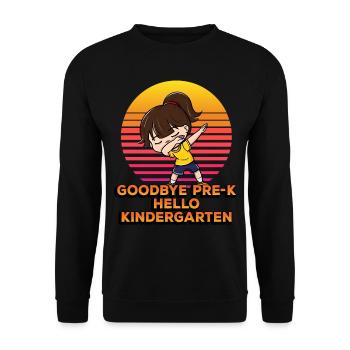 Au revoir Pre-k Hello Kindergarten Dabbing Student - Sweat-shirt Unisexe - noir - Devant - Alina (178cm) & Michal (187cm)