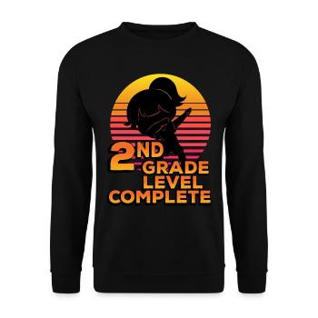 2nd Class Level Full Silhouette Dab End - Unisex Sweatshirt - black - Front - Alina (178cm) & Michal (187cm)