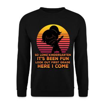 Si longtemps la maternelle que ça a été amusant de regarder d’abord - Sweat-shirt Unisexe - noir - Devant - Alina (178cm) & Michal (187cm)