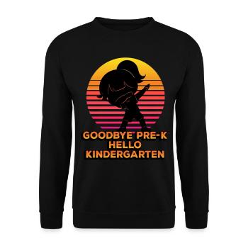 Au revoir Pre-k Hello Kindergarten Silhouette - Sweat-shirt Unisexe - noir - Devant - Alina (178cm) & Michal (187cm)