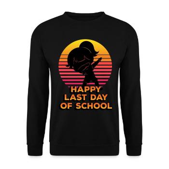 Happy Last Day Of School Silhouette Dab - Unisex Sweatshirt - black - Front - Alina (178cm) & Michal (187cm)