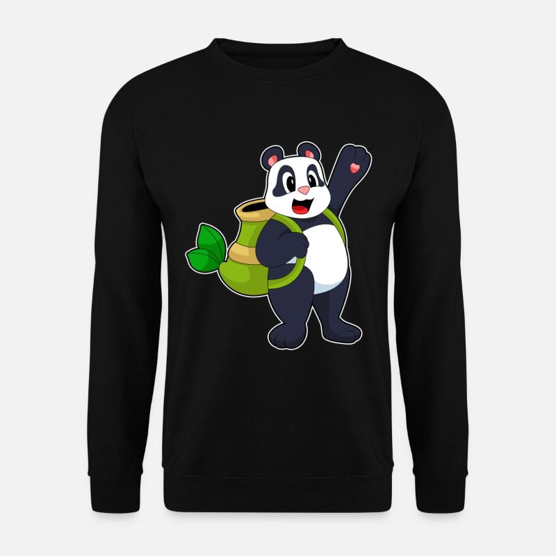 Panda Bamboo Backpack - Unisex Sweatshirt - black