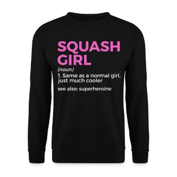 Squash Player - Unisex Sweatshirt - black - Front - Alina (178cm) & Michal (187cm)