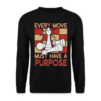 Every Move Must Have A Purpose Funny Chess Player - Unisex Pullover - Schwarz - Vorne - Alina (178cm) & Michal (187cm)