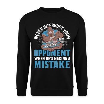 N’interrompez jamais votre joueur d’échecs drôle d’adversaire - Sweat-shirt Unisexe - noir - Devant - Alina (178cm) & Michal (187cm)