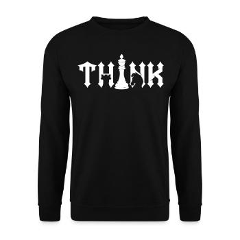 Think Funny Chess Player - Unisex Pullover - Schwarz - Vorne - Alina (178cm) & Michal (187cm)