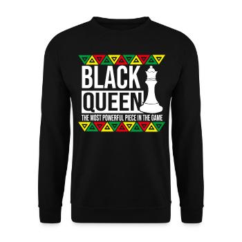 Black History Black Queen Chess African American - Unisex Pullover - Schwarz - Vorne - Alina (178cm) & Michal (187cm)