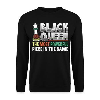Black History Black Queen Chess African American - Unisex Pullover - Schwarz - Vorne - Alina (178cm) & Michal (187cm)