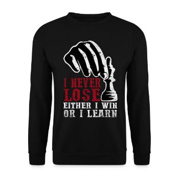 I Never Lose Either I Win Or I Learn Chess Player - Unisex Pullover - Schwarz - Vorne - Alina (178cm) & Michal (187cm)
