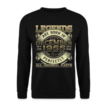 Né en décembre 1955 67e anniversaire Légende Mann - Sweat-shirt Unisexe - noir - Devant - Alina (178cm) & Michal (187cm)