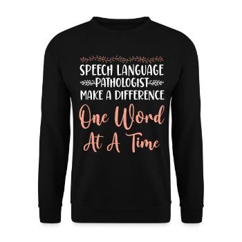 Speech Therapist Therapy Assistant - Unisex Pullover - Schwarz - Vorne - Alina (178cm) & Michal (187cm)