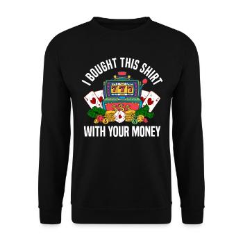 Casino Gambling Slot Machine Card Game - Unisex Sweatshirt - black - Front - Alina (178cm) & Michal (187cm)