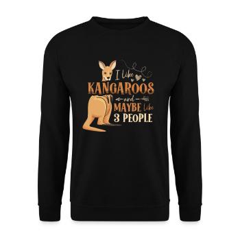Ich Mag Kängurus Und Vielleicht Mag Ich - Unisex Pullover - Schwarz - Vorne - Alina (178cm) & Michal (187cm)