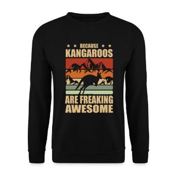 Parce que les kangourous sont un sacré grand animal - Sweat-shirt Unisexe - noir - Devant - Alina (178cm) & Michal (187cm)