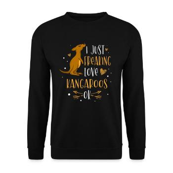 Ich Liebe Kängurus Einfach Ausflippen Ok Wildlife - Unisex Pullover - Schwarz - Vorne - Alina (178cm) & Michal (187cm)