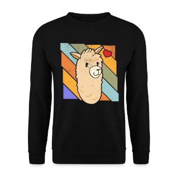 Llama Farmer - Alpaca Llamas Lover - Unisex Sweatshirt - black - Front - Alina (178cm) & Michal (187cm)