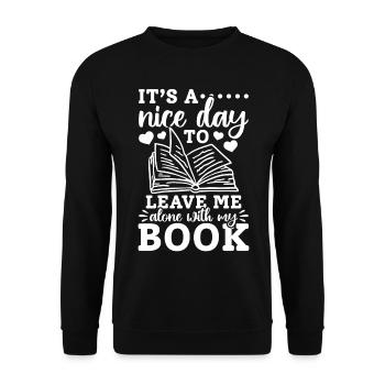 Book Lover - It’s A Nice Day To Leave Me Alone Wit - Sweat-shirt Unisexe - noir - Devant - Alina (178cm) & Michal (187cm)