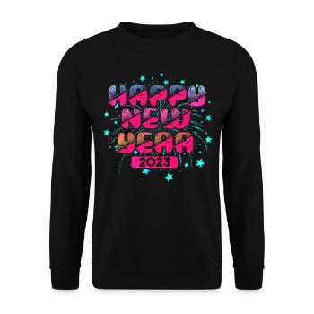 Happy New Year 2023 New Year's Eve New Year - Unisex Sweatshirt - black - Front - Alina (178cm) & Michal (187cm)