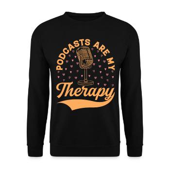 Podcast Podcasting Podcaster - Podcasts Are My The - Unisex Pullover - Schwarz - Vorne - Alina (178cm) & Michal (187cm)
