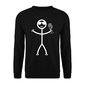 Podcasting drôle Podcast drôle Stick Figure Podcas - Sweat-shirt Unisexe - noir - Devant - Alina (178cm) & Michal (187cm)