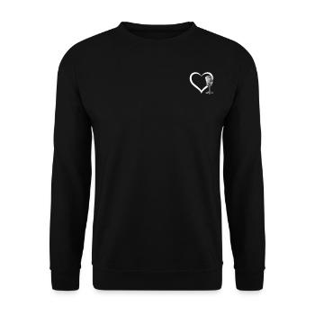 Podcasting Podcast Mic Podcast Heart Podcast Host - Unisex Sweatshirt - black - Front - Alina (178cm) & Michal (187cm)