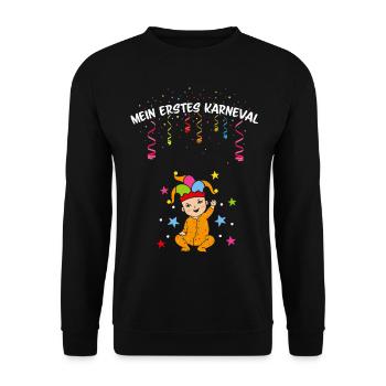 Karneval Konfetti Fasnacht Fasching Baby Narren - Unisex Pullover - Schwarz - Vorne - Alina (178cm) & Michal (187cm)