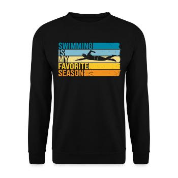 Swimming Is My Favorite Season - Unisex Sweatshirt - black - Front - Alina (178cm) & Michal (187cm)