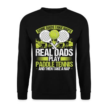 Match de joueur de paddle-tennis Papa Fête des pères - Sweat-shirt Unisexe - noir - Devant - Alina (178cm) & Michal (187cm)