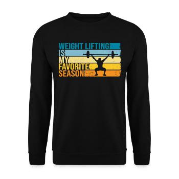 L’haltérophilie est ma saison préférée - Sweat-shirt Unisexe - noir - Devant - Alina (178cm) & Michal (187cm)