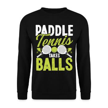 Joueur de paddle-tennis Match Paddle prend des balles - Sweat-shirt Unisexe - noir - Devant - Alina (178cm) & Michal (187cm)
