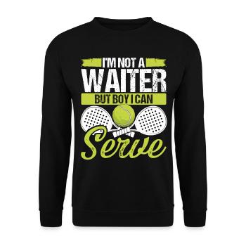 Match de joueur de paddle-tennis pas un service de serveur - Sweat-shirt Unisexe - noir - Devant - Alina (178cm) & Michal (187cm)