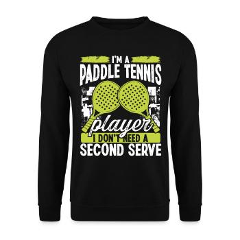 Joueur de padel Match Deuxième service Équipe - Sweat-shirt Unisexe - noir - Devant - Alina (178cm) & Michal (187cm)