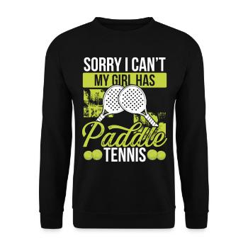 Match de joueur de paddle-tennis Papa Fête des pères Papa - Sweat-shirt Unisexe - noir - Devant - Alina (178cm) & Michal (187cm)