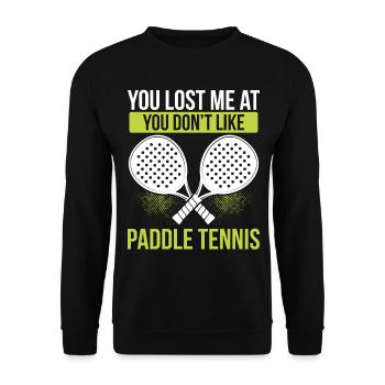 Joueur de paddle-tennis match drôle équipe sarcasme - Sweat-shirt Unisexe - noir - Devant - Alina (178cm) & Michal (187cm)