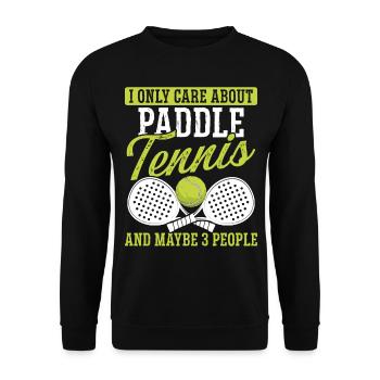 Match de joueur de paddle-tennis dont je ne me soucie que - Sweat-shirt Unisexe - noir - Devant - Alina (178cm) & Michal (187cm)