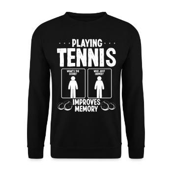 Tennis Player Match Tennis Improves Memory Team - Unisex Pullover - Schwarz - Vorne - Alina (178cm) & Michal (187cm)