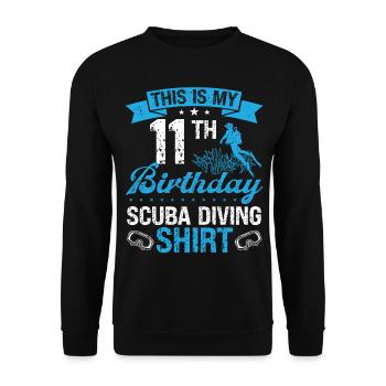 11 Year Old Scuba Diver Snorkeling Mask Dive - Unisex Sweatshirt - black - Front - Alina (178cm) & Michal (187cm)