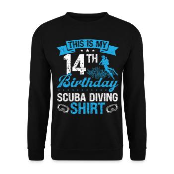 14 Year Old Scuba Diver Snorkeling Mask Dive - Unisex Sweatshirt - black - Front - Alina (178cm) & Michal (187cm)