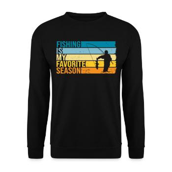 Fishing Is My Favorite Season - Unisex Sweatshirt - black - Front - Alina (178cm) & Michal (187cm)