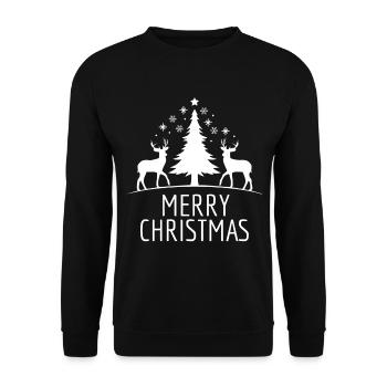Merry Christmas - Weihnachten - Unisex Sweatshirt - black - Front - Alina (178cm) & Michal (187cm)