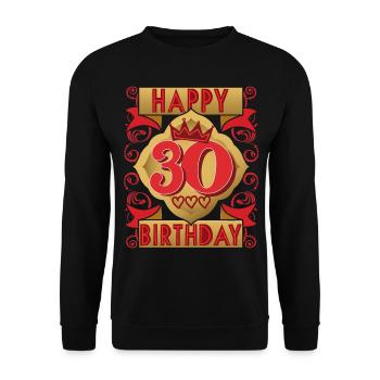 30e anniversaire 30 ans dicton, design vintage - Sweat-shirt Unisexe - noir - Devant - Alina (178cm) & Michal (187cm)