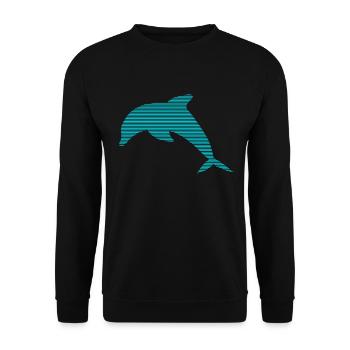 Dolphin - Unisex Sweatshirt - black - Front - Alina (178cm) & Michal (187cm)