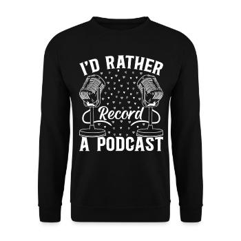 Podcast Host Podcasting - Je préfère enregistrer un Podc - Sweat-shirt Unisexe - noir - Devant - Alina (178cm) & Michal (187cm)