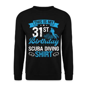 31 Year Old Scuba Diver Snorkeling Mask Dive - Unisex Sweatshirt - black - Front - Alina (178cm) & Michal (187cm)