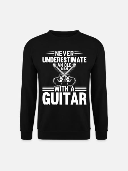 Guitar Player - Never Underestimate An Old Man Wit - Unisex Pullover - Schwarz