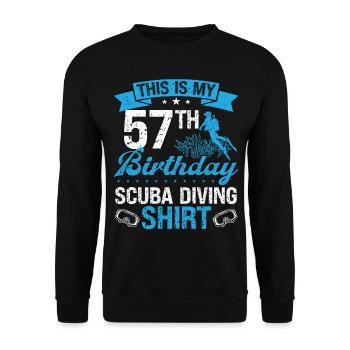 57 Year Old Scuba Diver Snorkeling Mask Dive - Unisex Sweatshirt - black - Front - Alina (178cm) & Michal (187cm)